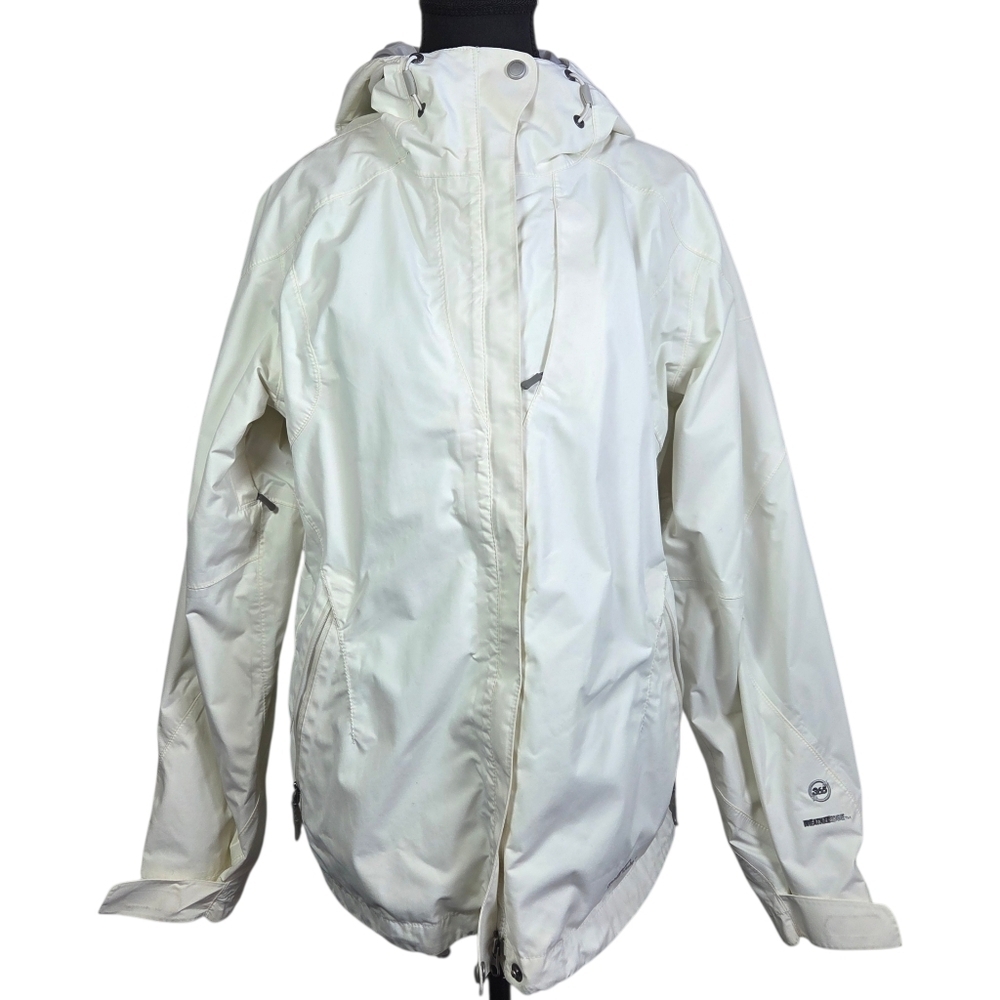 Eddie Bauer White Weatheredge Rainfoil Lined Parka Size L